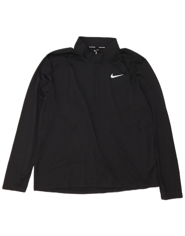 Pulôver masculino Nike Dri Fit com zíper e gola alta 2XL poliéster preto