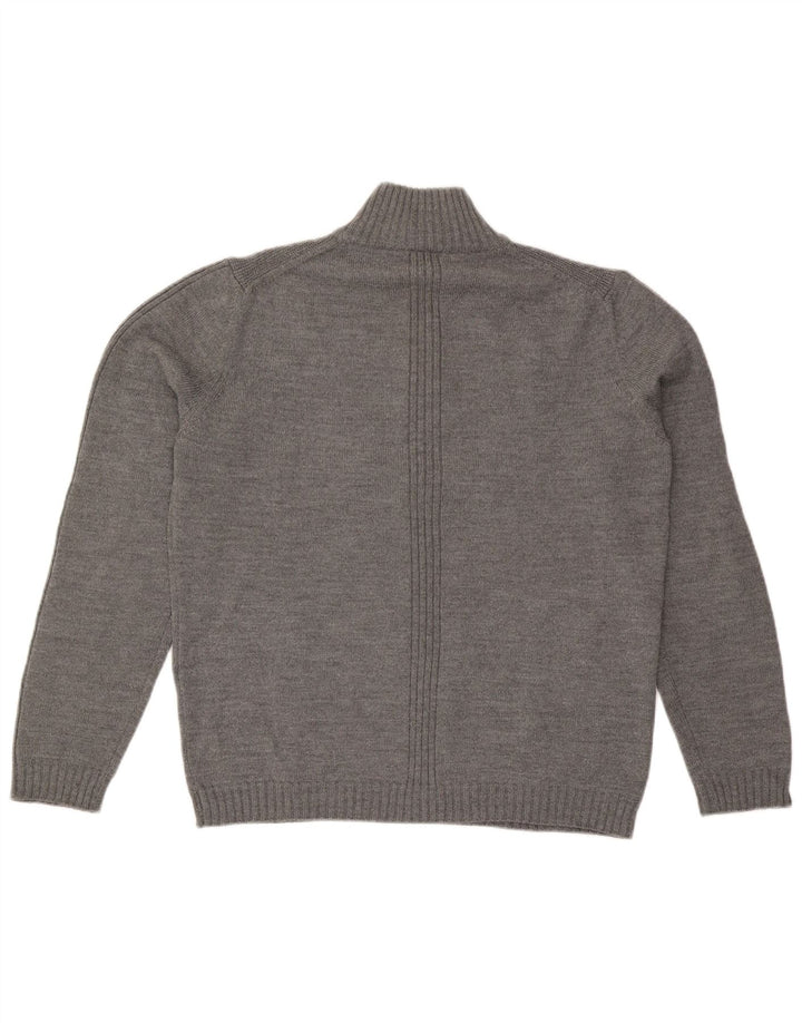 Suéter masculino Trussardi Jeans com zíper e gola XL cinza