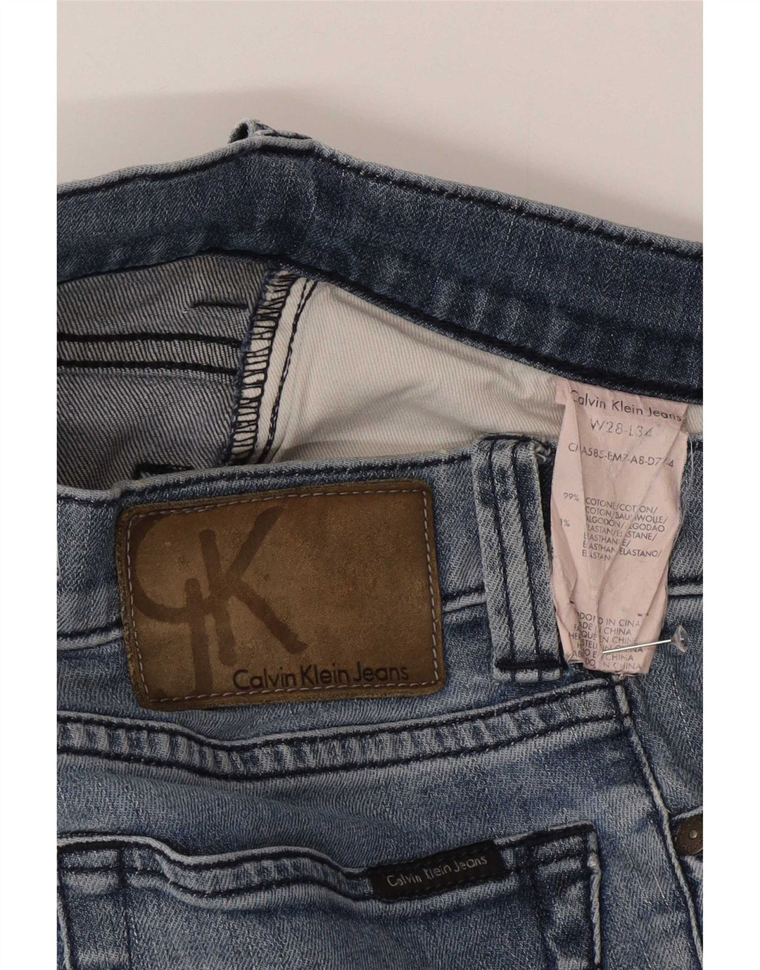 Calvin Klein Jeans Masculino Slim W28 L34 Azul Algodão