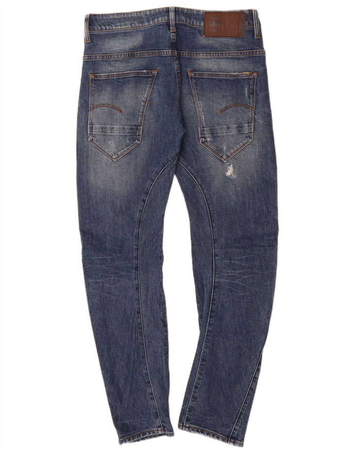 Calça jeans slim masculina G-Star desgastada W29 L30 algodão azul