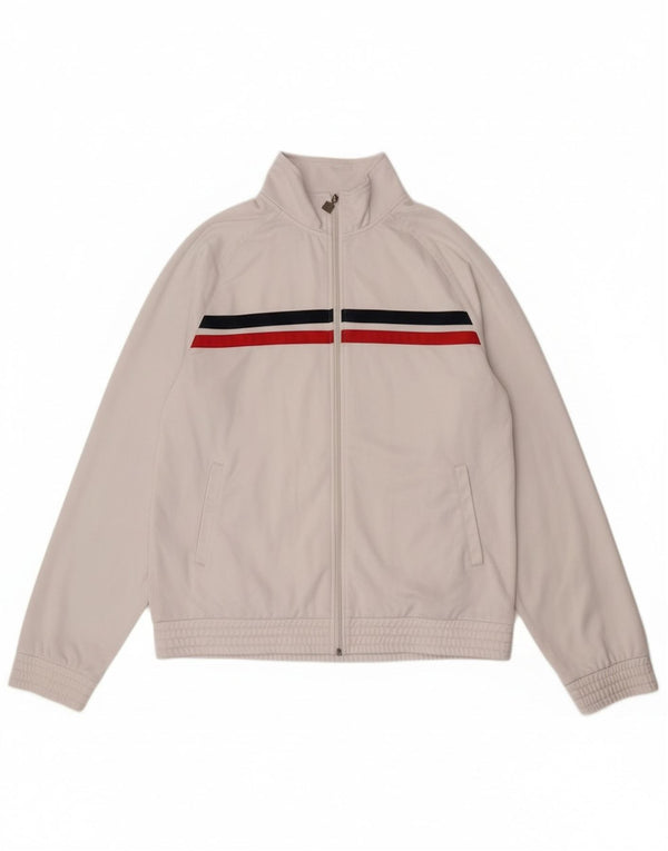 Fila Mens Treino Top Jaqueta 2XL Poliéster Listrado Branco