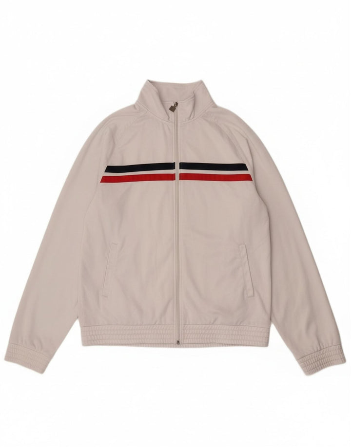 Fila Mens Treino Top Jaqueta 2XL Poliéster Listrado Branco