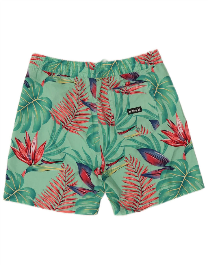 Shorts de natação masculino HURLEY poliéster floral verde médio