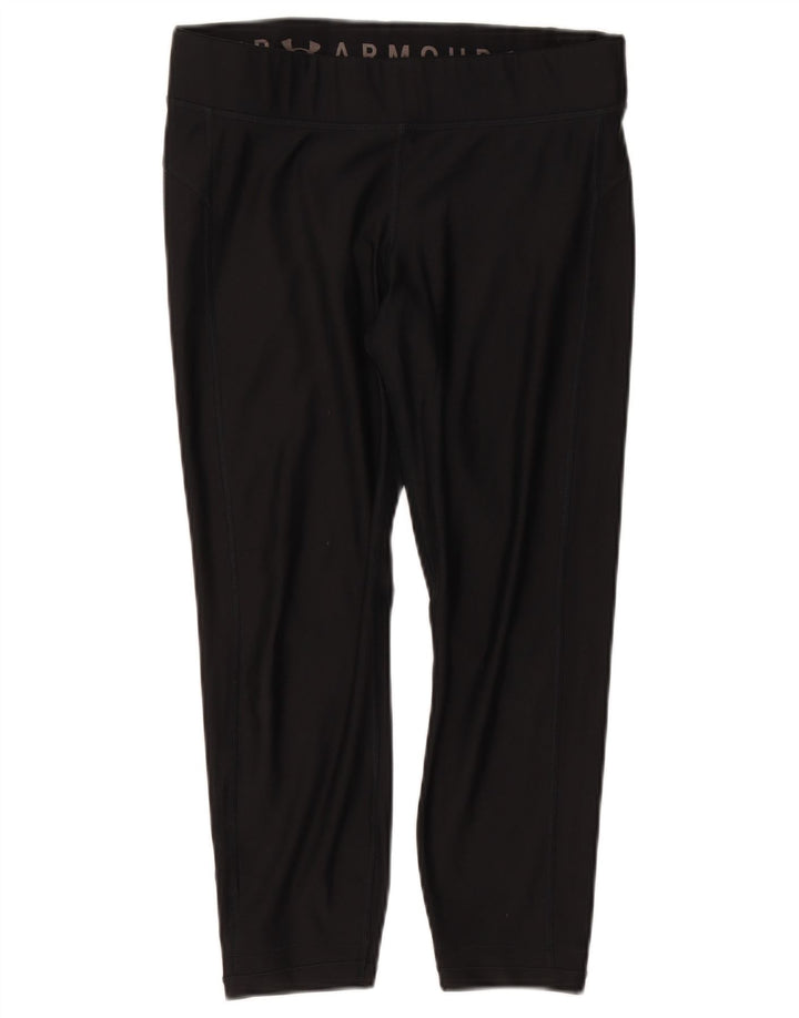 Under Armour Mulheres Capri Leggings UK 14 Grande Preto