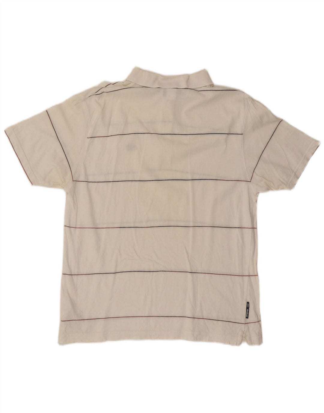 Camisa polo masculina REEBOK de algodão listrado branco médio
