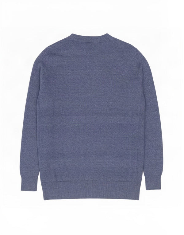 Suéter cardigã aberto feminino Marks & Spencer UK 12 médio azul manchado