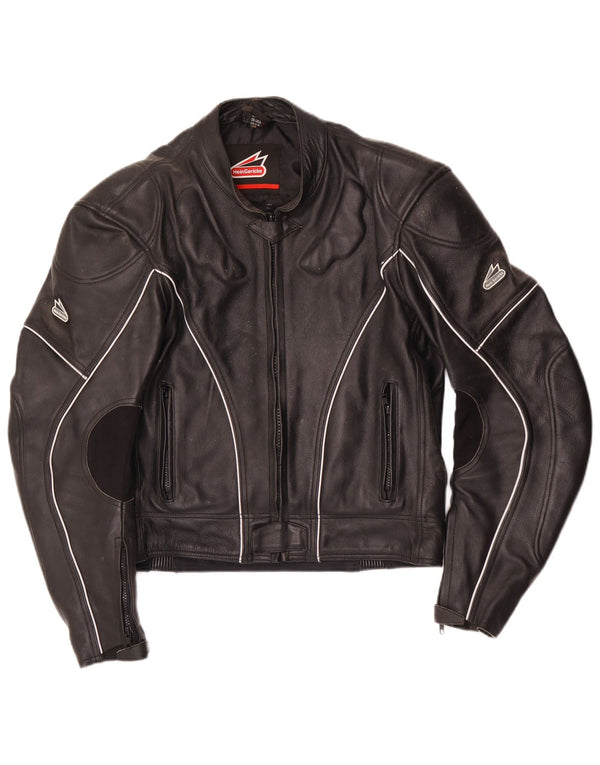 Hein Gericke Mens Motorstyle Couro Racer Jaqueta Reino Unido 34 XS Couro Preto