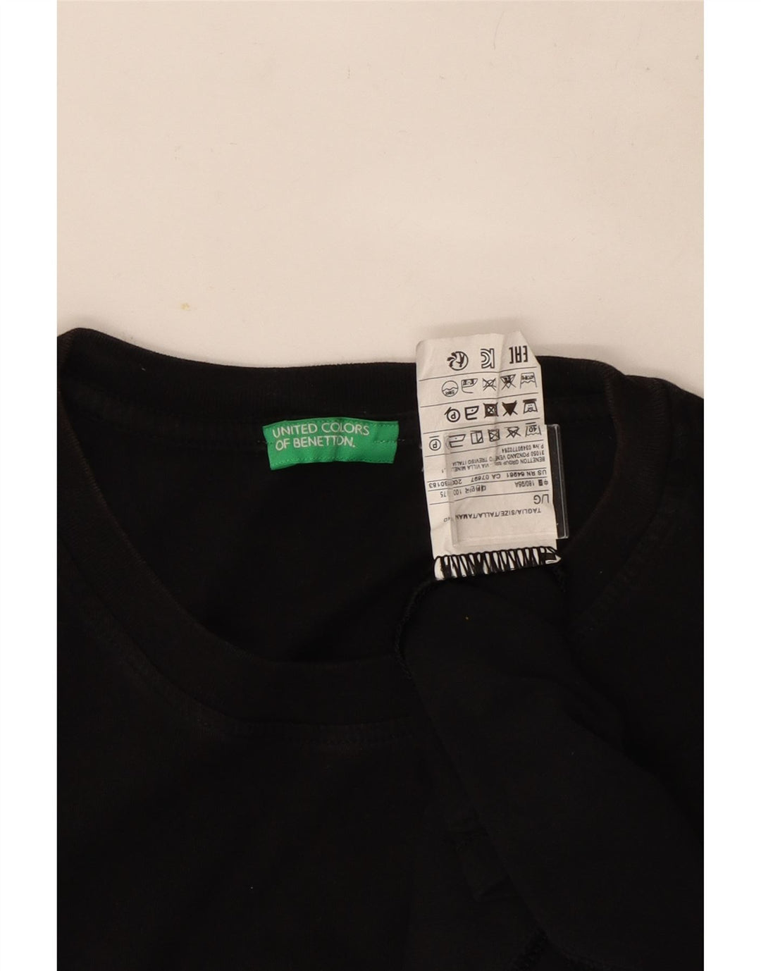 Camiseta masculina Benetton grande algodão preto