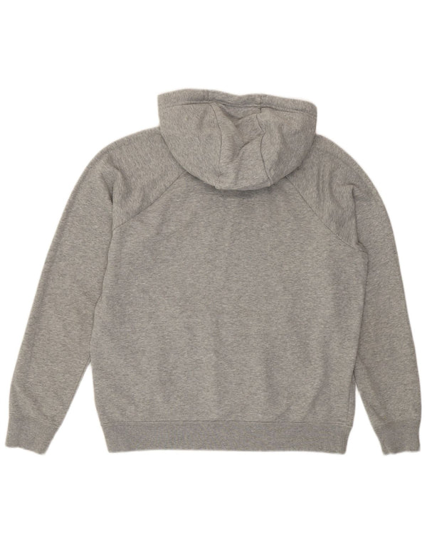 NIKE Womens Hoodie Jumper UK 14 Médio Cinza Algodão