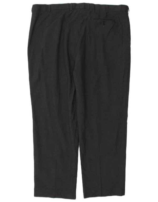 Calça masculina de terno cônico Marks & Spencer W42 L29 poliéster cinza