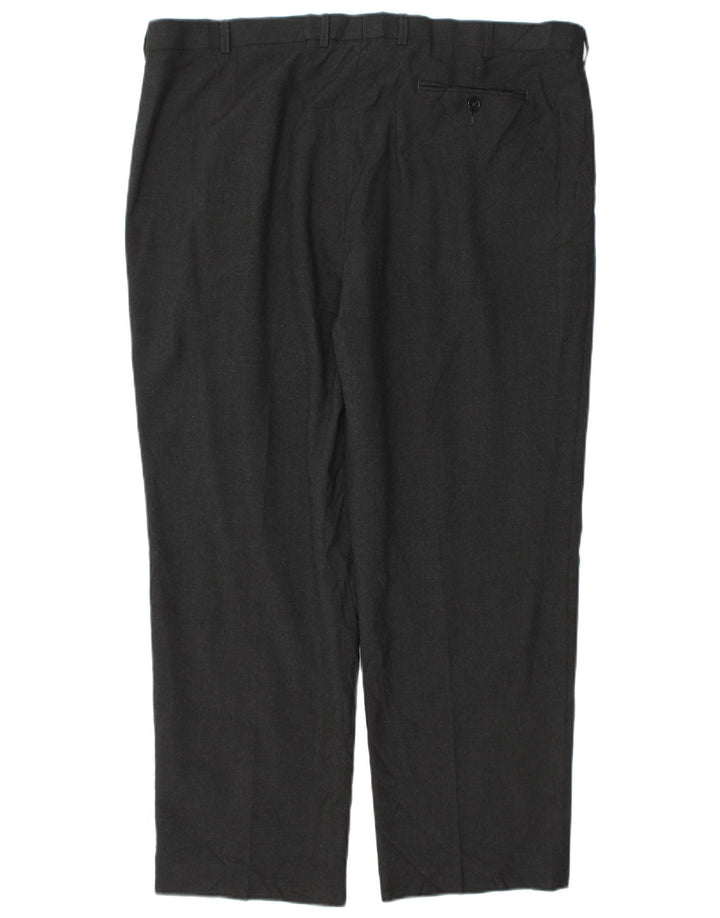Calça masculina de terno cônico Marks & Spencer W42 L29 poliéster cinza
