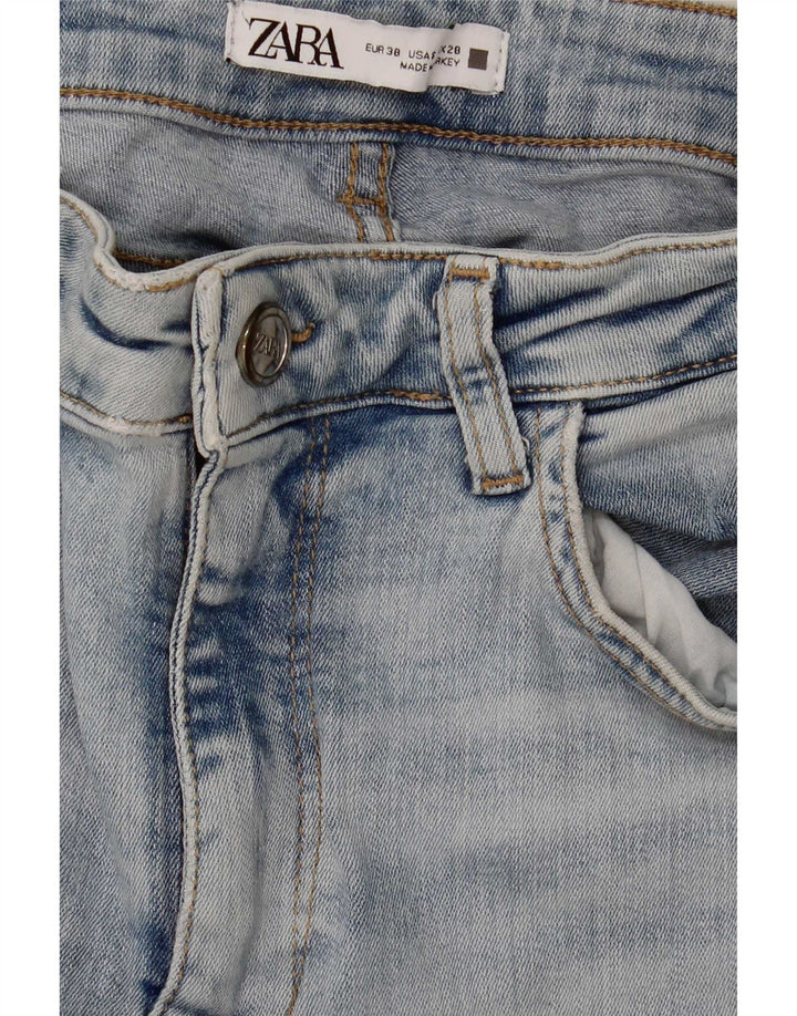 Zara Jeans feminino queimado EU 38 pequeno W28 L34 azul