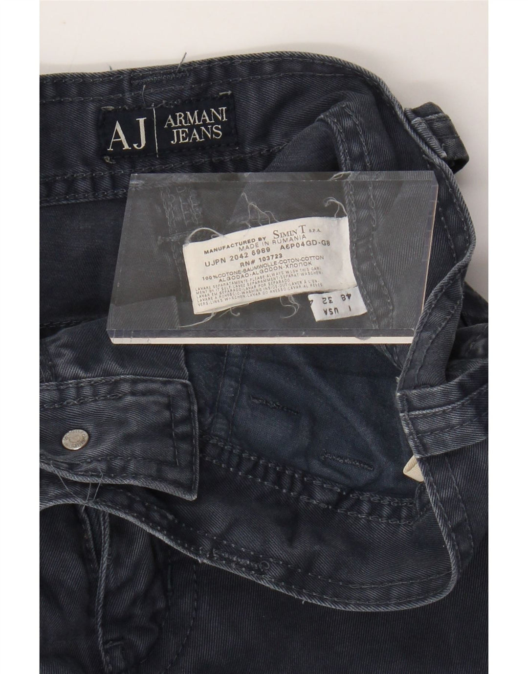 ARMANI Mens Loose Fit Calça Casual IT 48 Médio W32 L30 Azul Marinho