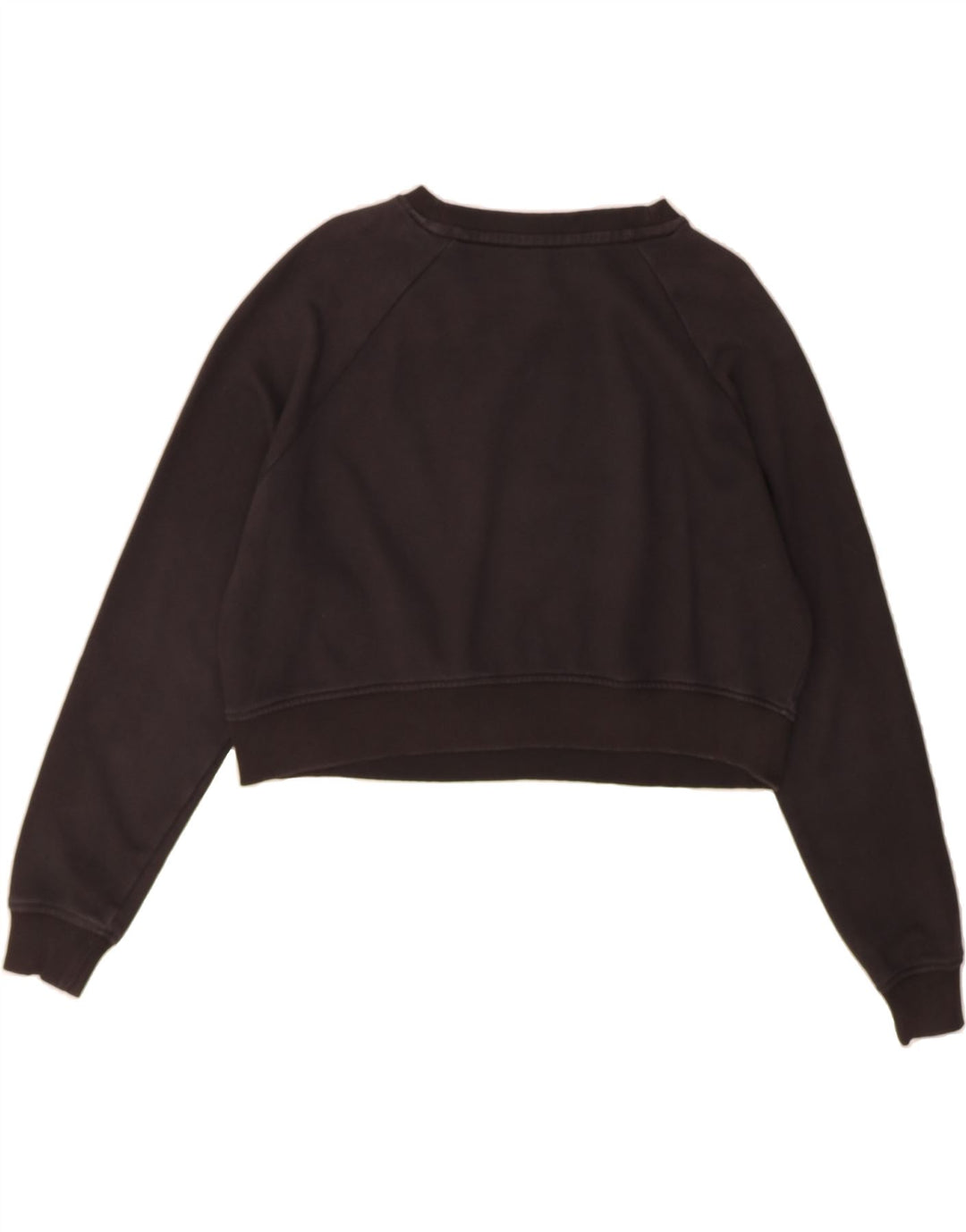 K-WAY Womens Oversized Crop Sweatshirt Jumper US 6 Medium Black Cotton Vintage K-Way and Second-Hand K-Way from Messina Hembry 