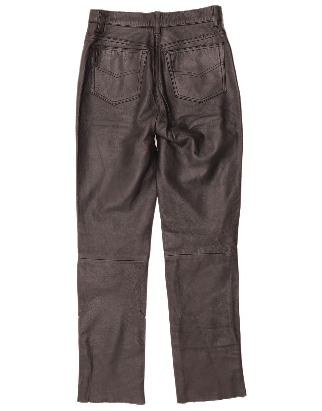 Calça feminina de couro slim VINTAGE W28 L30 preta