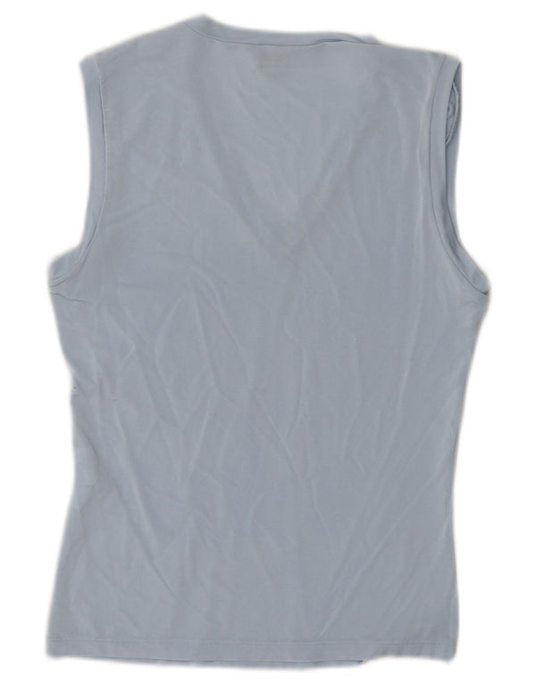 Calvin Klein Jeans Colete Feminino Top UK 12 Médio Azul Viscose
