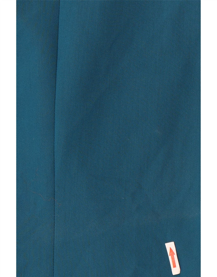 Jaqueta blazer feminina Zara com peito duplo Reino Unido 12 poliéster azul médio