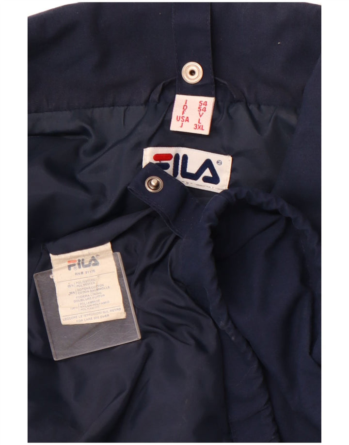 Jaqueta de chuva masculina FILA UK 40 grande poliéster azul marinho