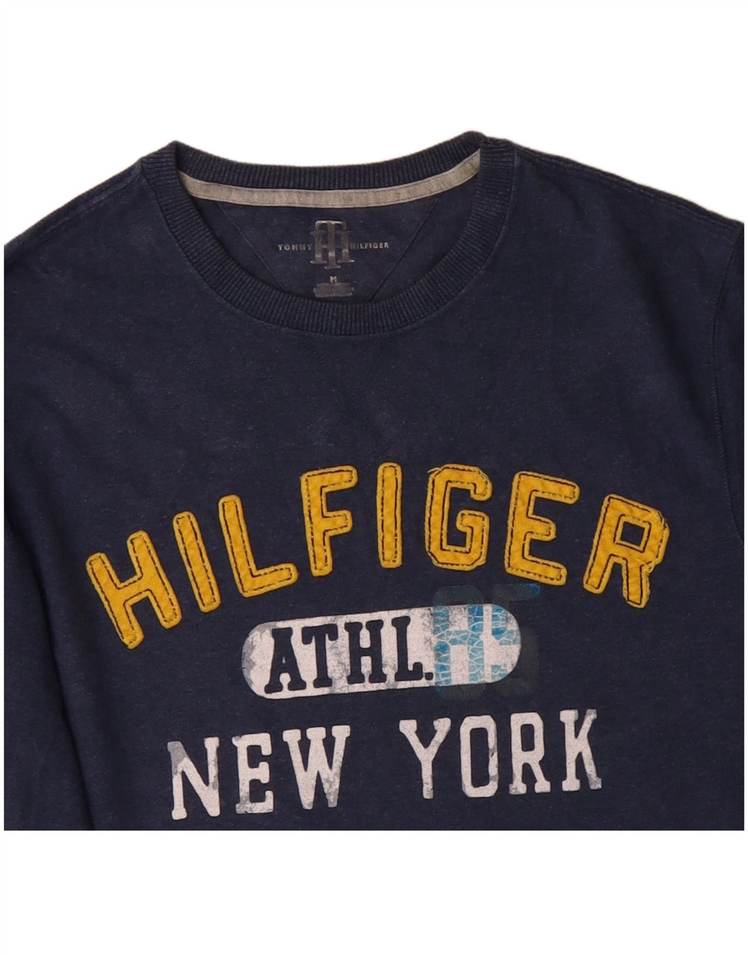 TOMMY HILFIGER Masculino New York Graphic Top manga comprida médio azul marinho