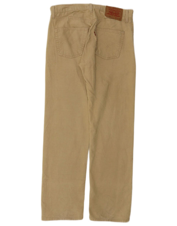 Calça masculina Levi's 551 reta de veludo cotelê W30 L30 algodão bege