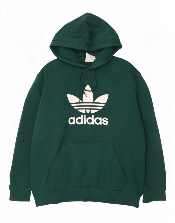 Adidas Mens Graphic Hoodie Jumper XL Verde Algodão