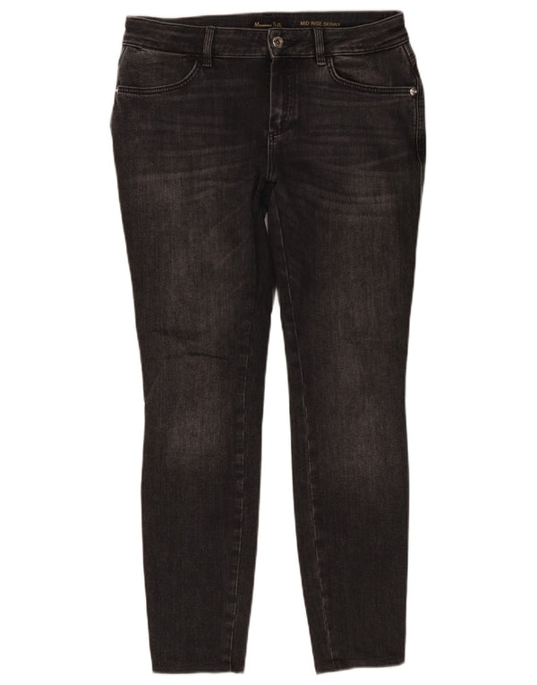 Jeans skinny de cintura média Massimo Dutti feminino EU 38 pequeno W28 L27 algodão cinza