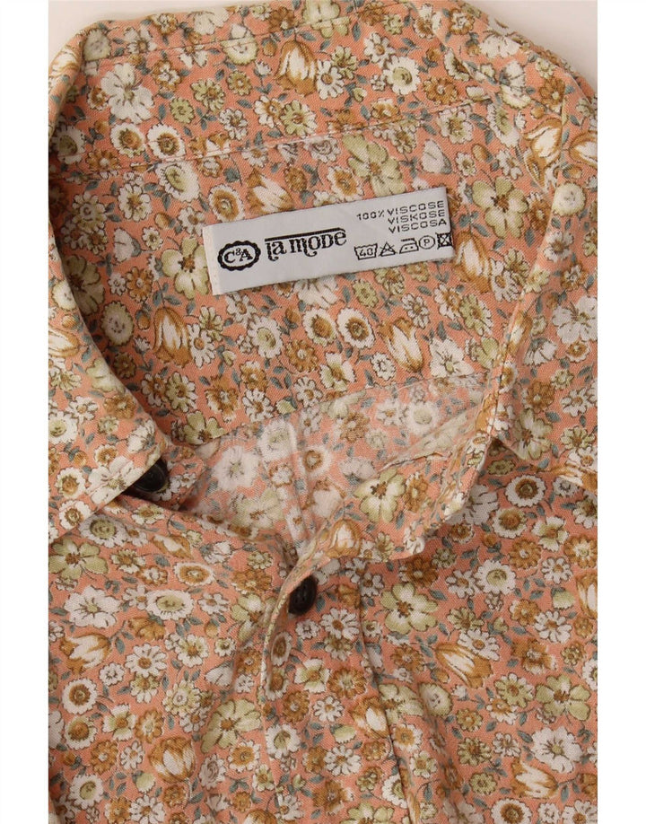 Camisa masculina de manga curta C&A grande bege floral viscose