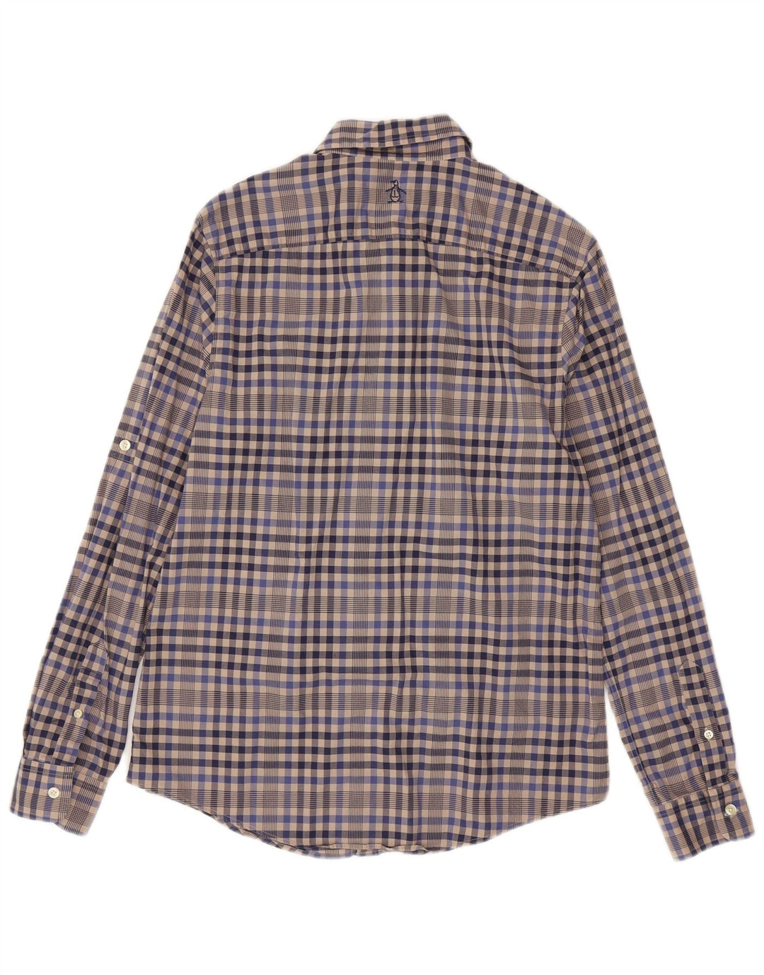Camisa masculina Penguin cinza médio algodão guingão