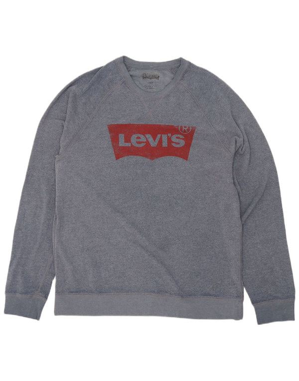 Suéter gráfico masculino Levi's grande azul poliéster