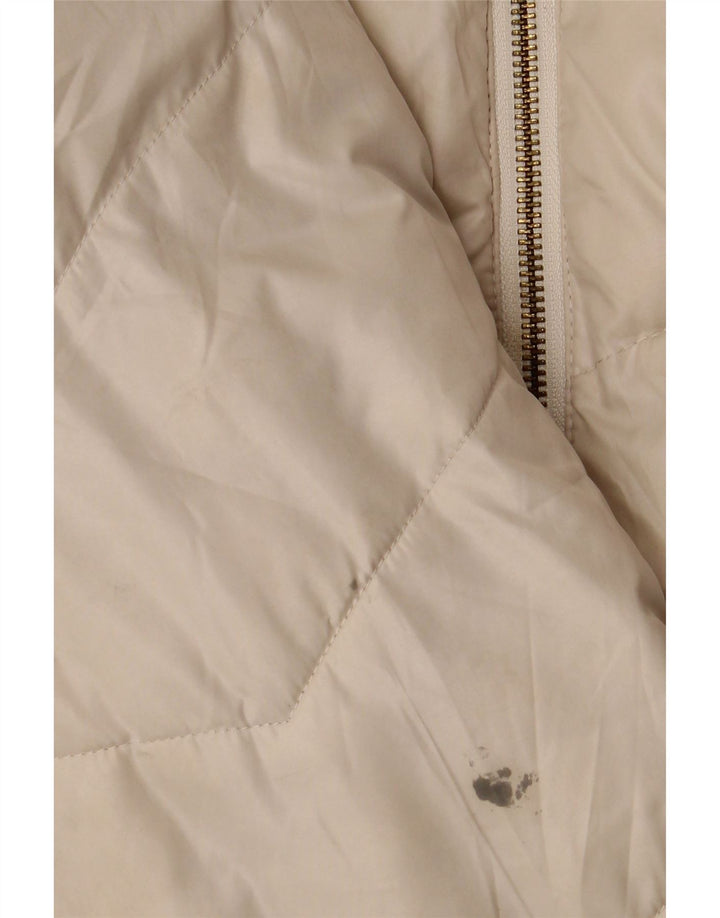Casaco feminino acolchoado com capuz e capuz Marks & Spencer UK 14 Médio Off White