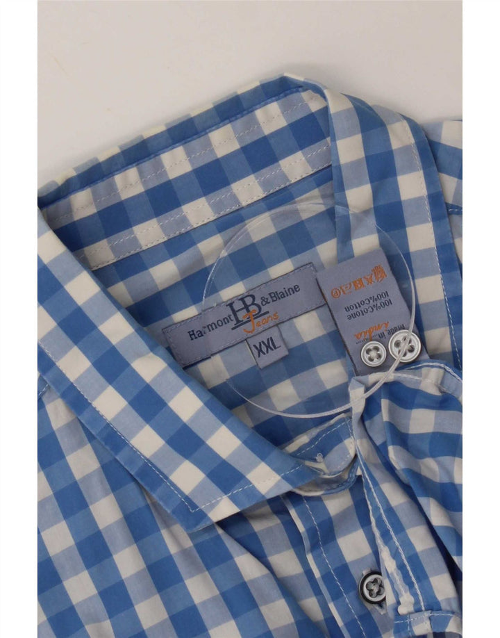 Camisa masculina Harmont & Blaine 2XL algodão guingão azul