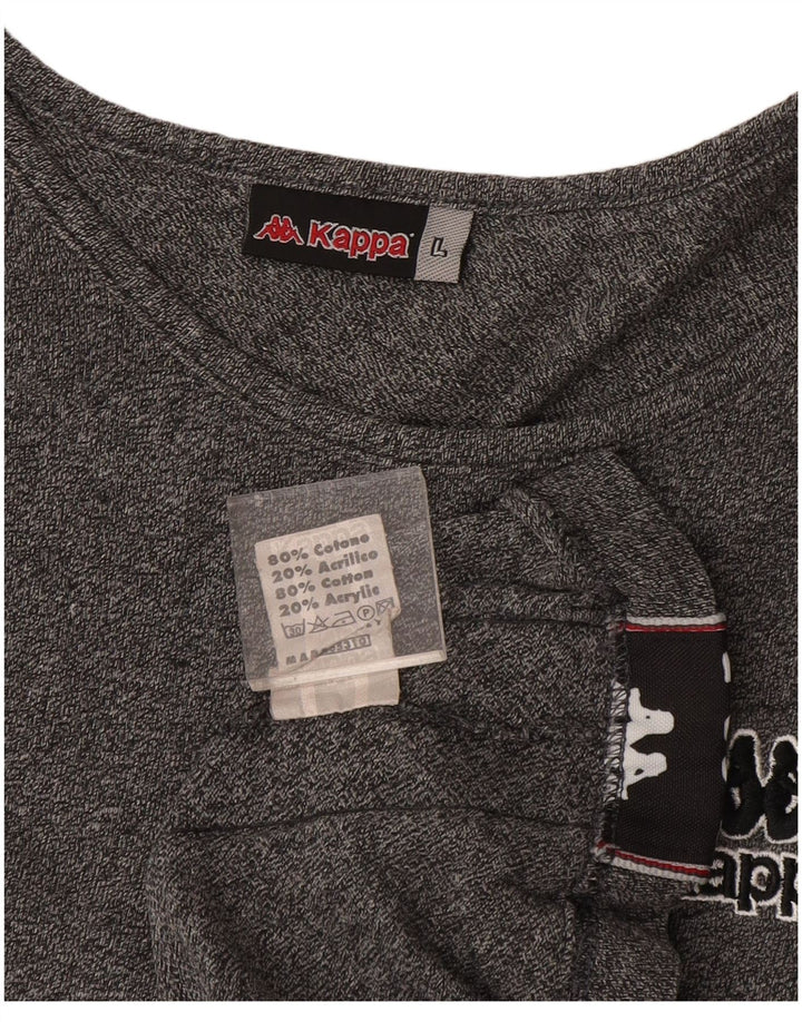Colete gráfico masculino Kappa Top grande de algodão preto manchado