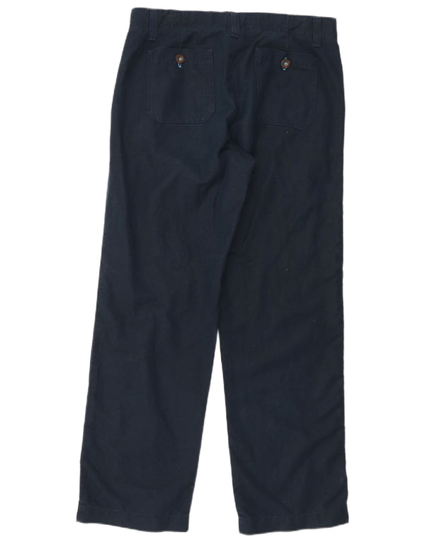 Calça chino reta feminina Boden W32 L30 algodão azul marinho