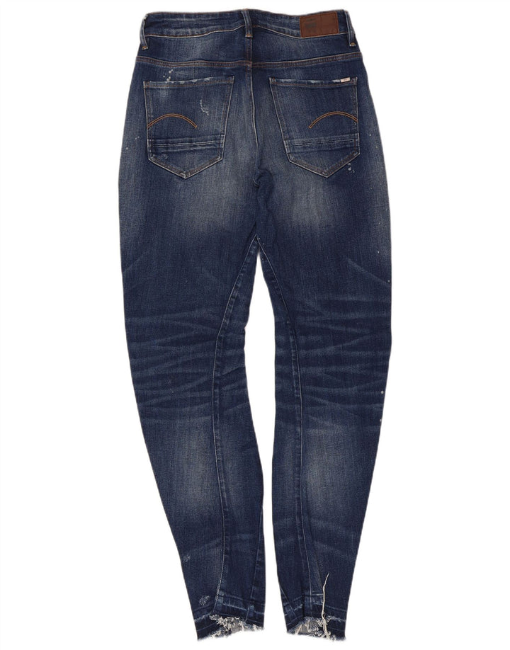 Jeans femininos G-Star desgastados slim W24 L32 algodão azul
