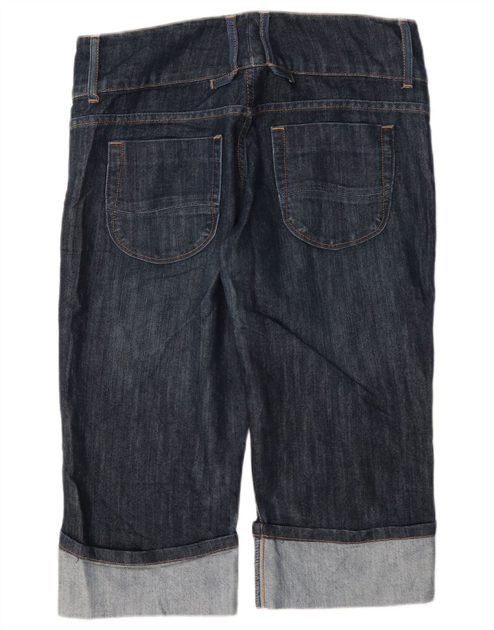 Bermuda jeans feminina Lee US 6 médio W30 algodão azul marinho