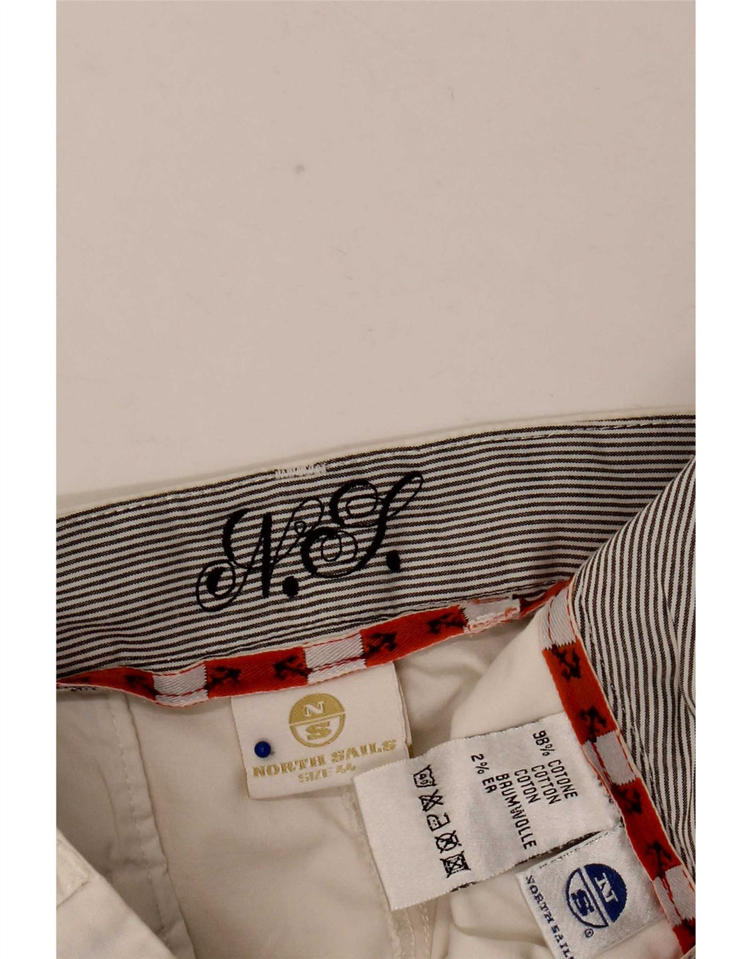 Calça chino reta feminina North Sails IT 44 médio W32 L25 branco