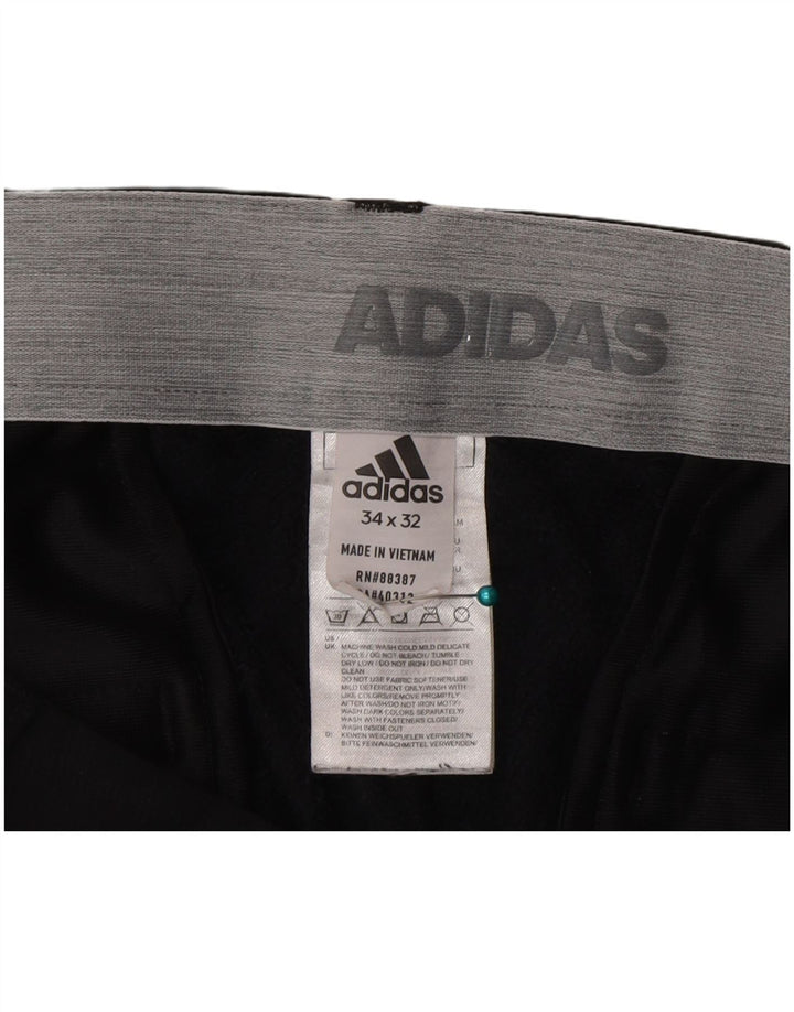 Adidas Mens Slim Chino Calças W34 L32 Poliéster Preto