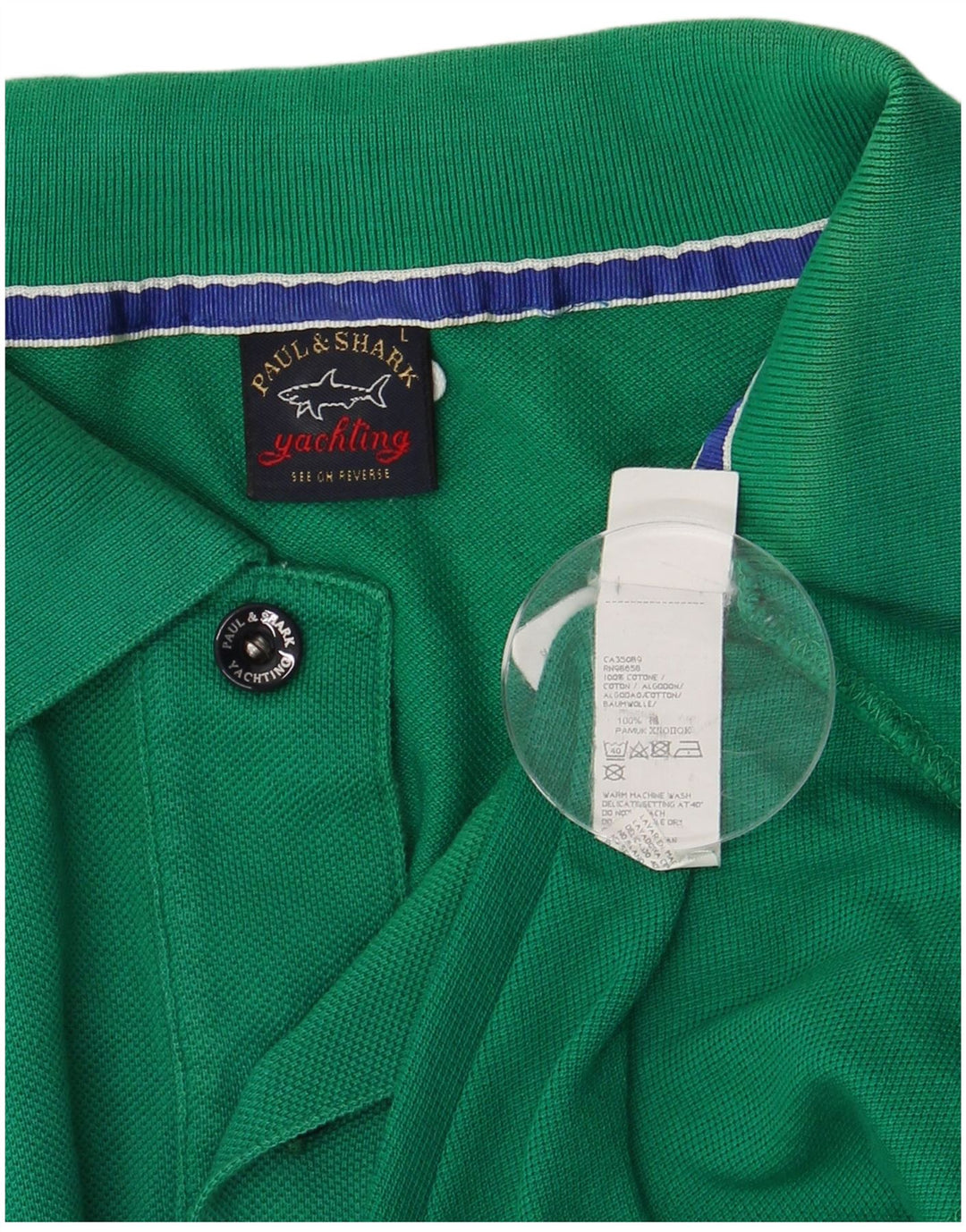 Camisa polo masculina Paul & Shark grande algodão verde