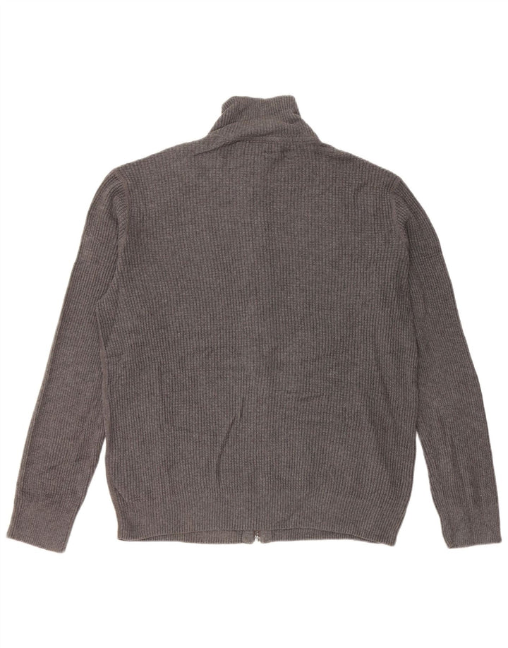 Suéter cardigã masculino Calvin Klein Jeans grande algodão cinza
