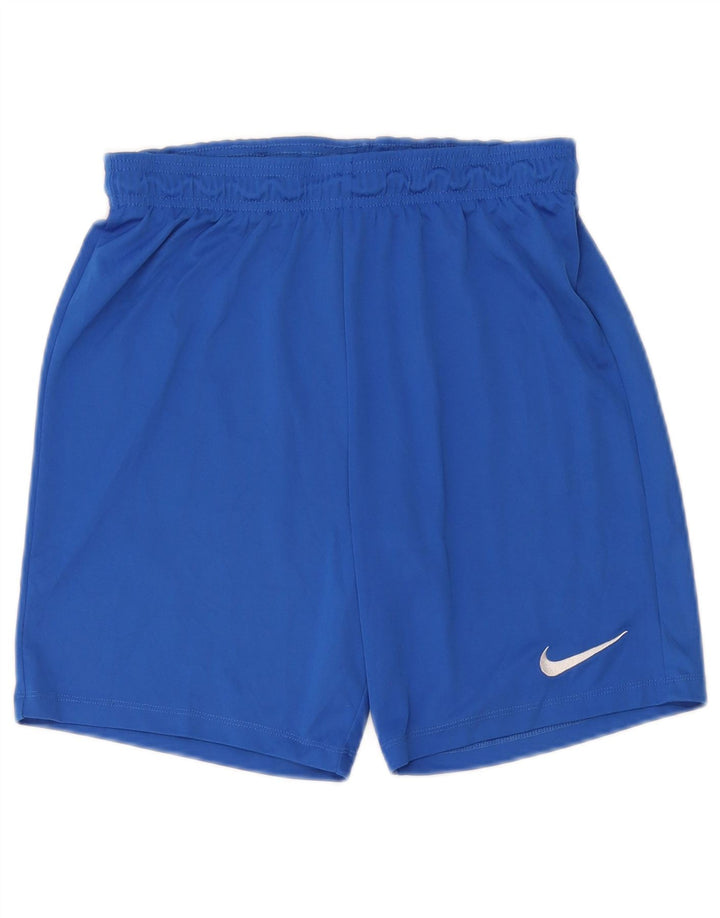 Shorts esportivos femininos Nike Dri Fit UK 14 poliéster azul médio