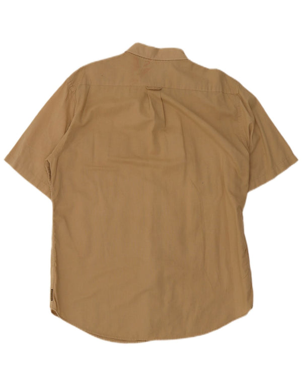 Armani Jeans Camisa masculina de manga curta XL algodão bege
