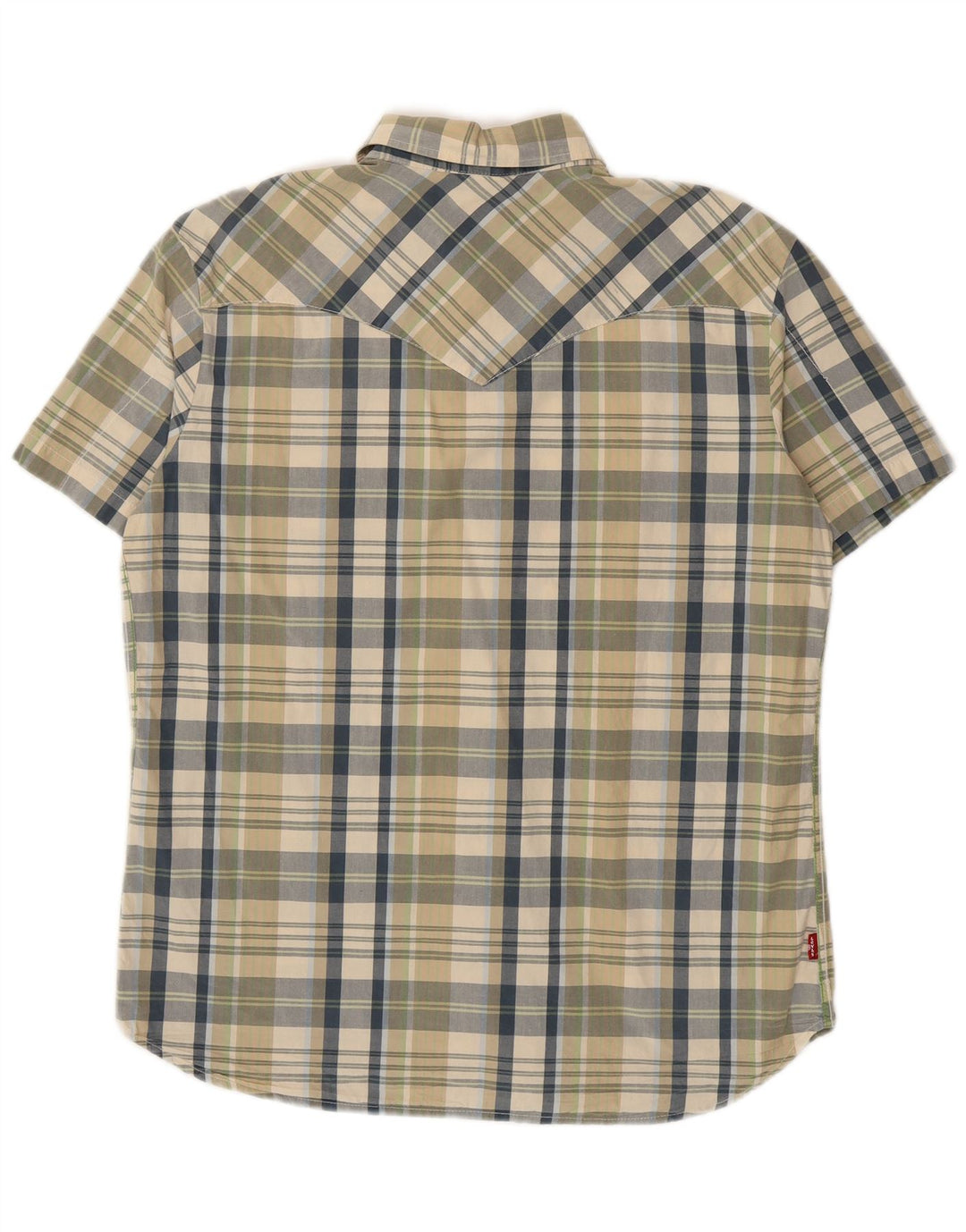 Camisa masculina de manga curta Levi's grande algodão xadrez verde