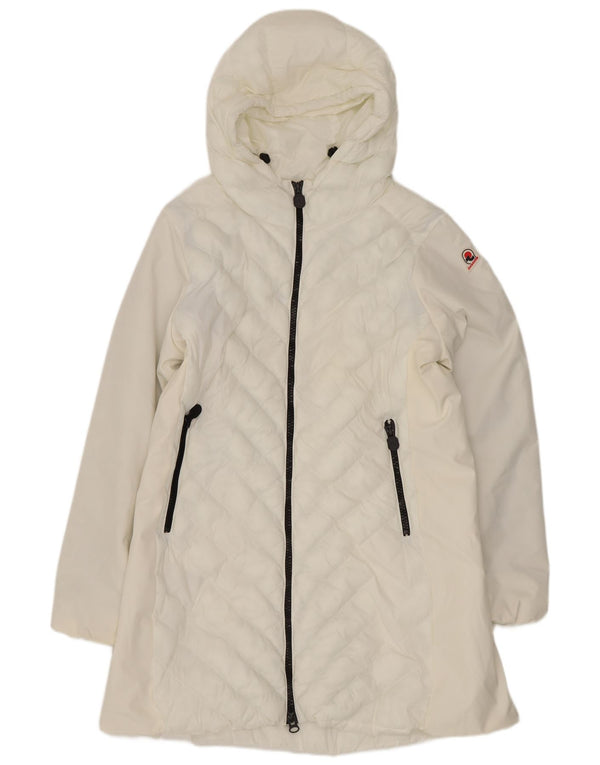 Casaco acolchoado com capuz feminino Invicta UK 18 XL poliéster branco