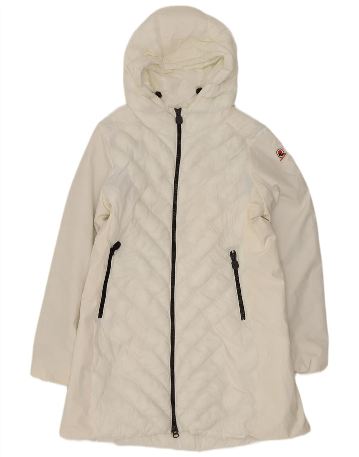 Casaco acolchoado com capuz feminino Invicta UK 18 XL poliéster branco