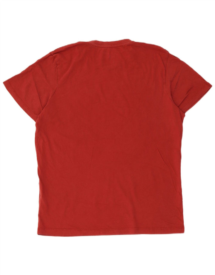 Camiseta masculina JACK & JONES com ajuste regular gráfico de algodão vermelho médio