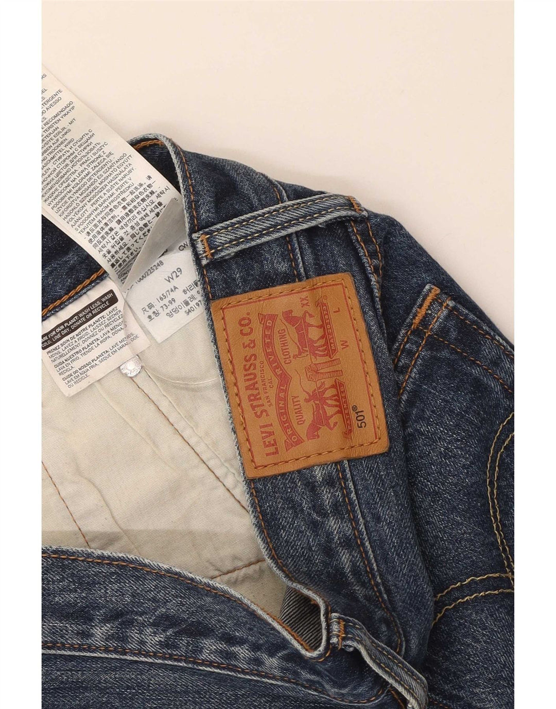 Calça jeans feminina Levi's W29 algodão azul médio