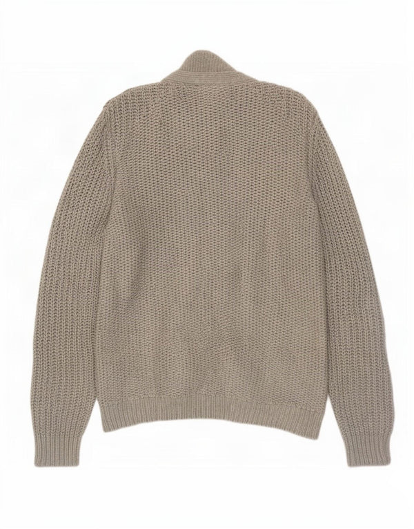 Suéter cardigã masculino Ted Baker tamanho 6 2XL algodão cinza