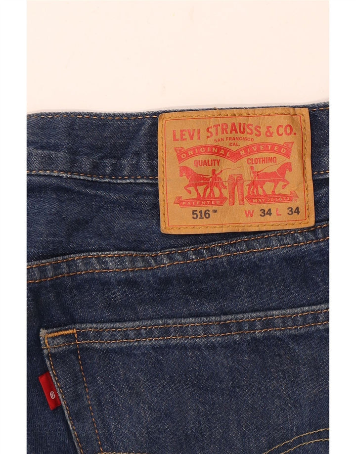LEVI'S Masculino 516 Straight Jeans W34 L34 Azul