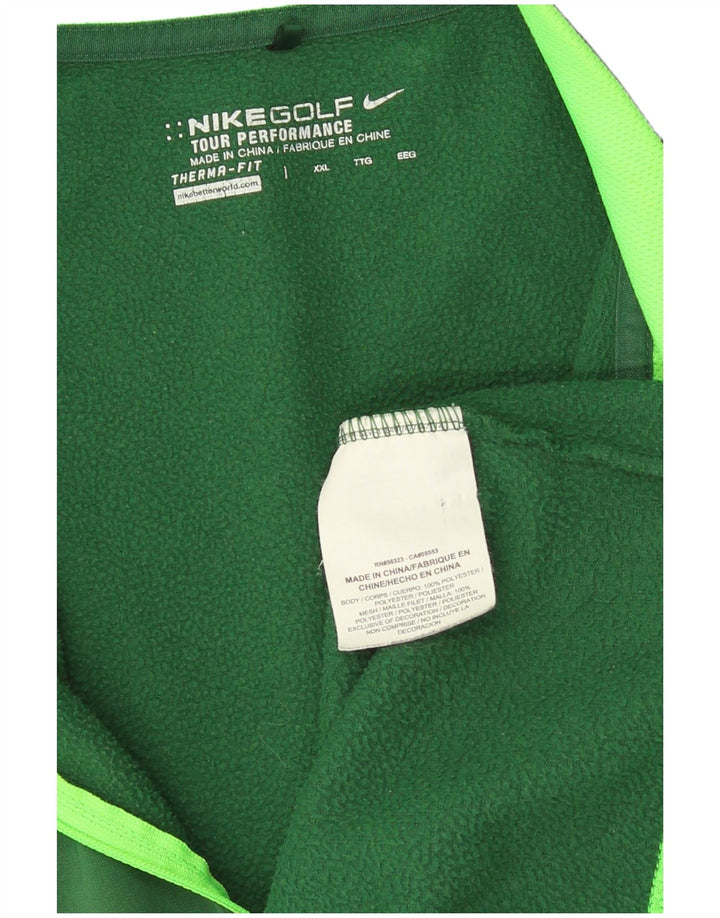 Pulôver masculino Nike Therma-Fit com zíper e gola em poliéster verde 2XL