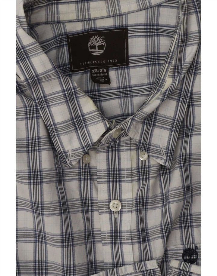 Camisa masculina Timberland manga curta regular fit 3XL azul xadrez